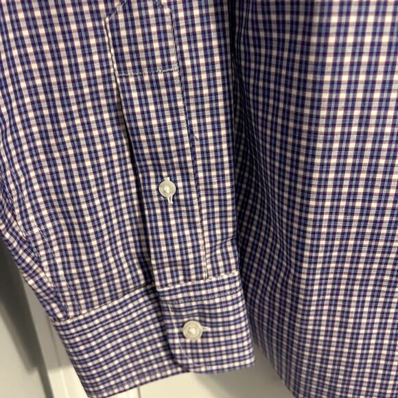 Men’s Old Navy Signature Slim Fit Button-down Shirt Blue Check Size M NWT - Picture 4 of 7